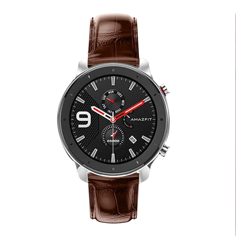 Для AMAZFIT Stratos 2s Pace Смарт-часы ремешок кожаный Браслет xiaomi huami amazfit GTR 47 мм 42 GTS ремни