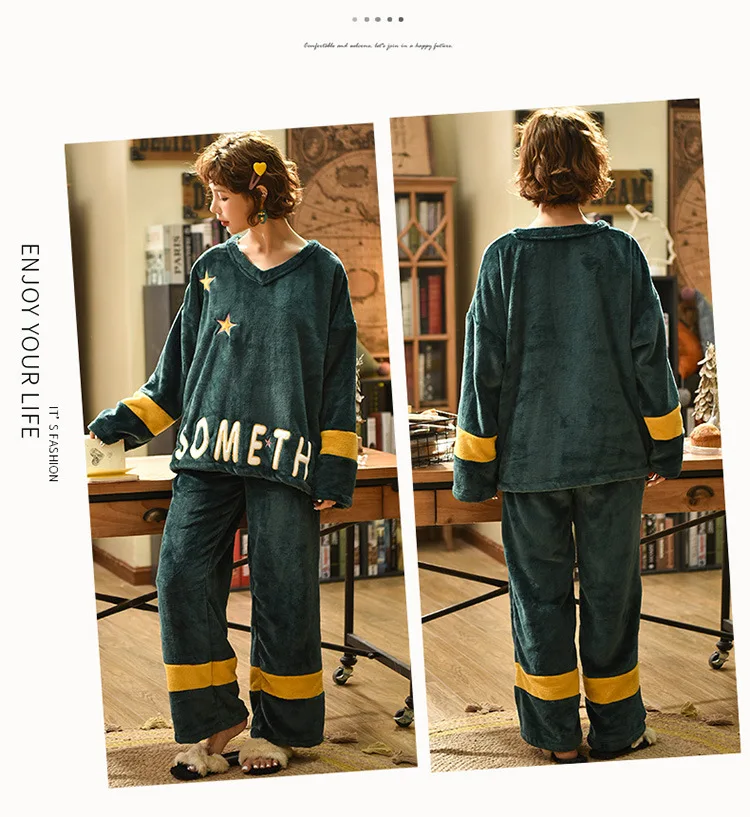 Пижама с героями мультфильмов женская зимняя теплая пижама из кораллового флиса