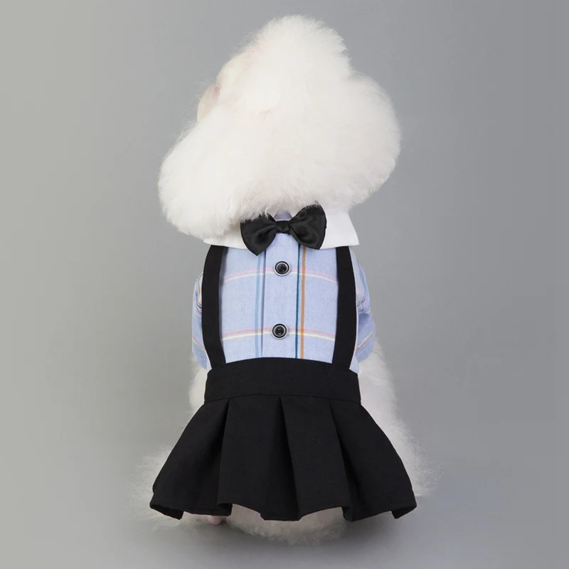 Платье для собак в горошек с короткими рукавами и бахромой юбка щенков одежда