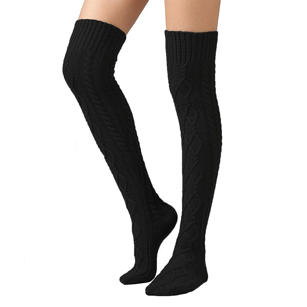 

Hot Women Knitted High Boot Socks Long Over Knee Winter Stockings Leg Warmers sy998