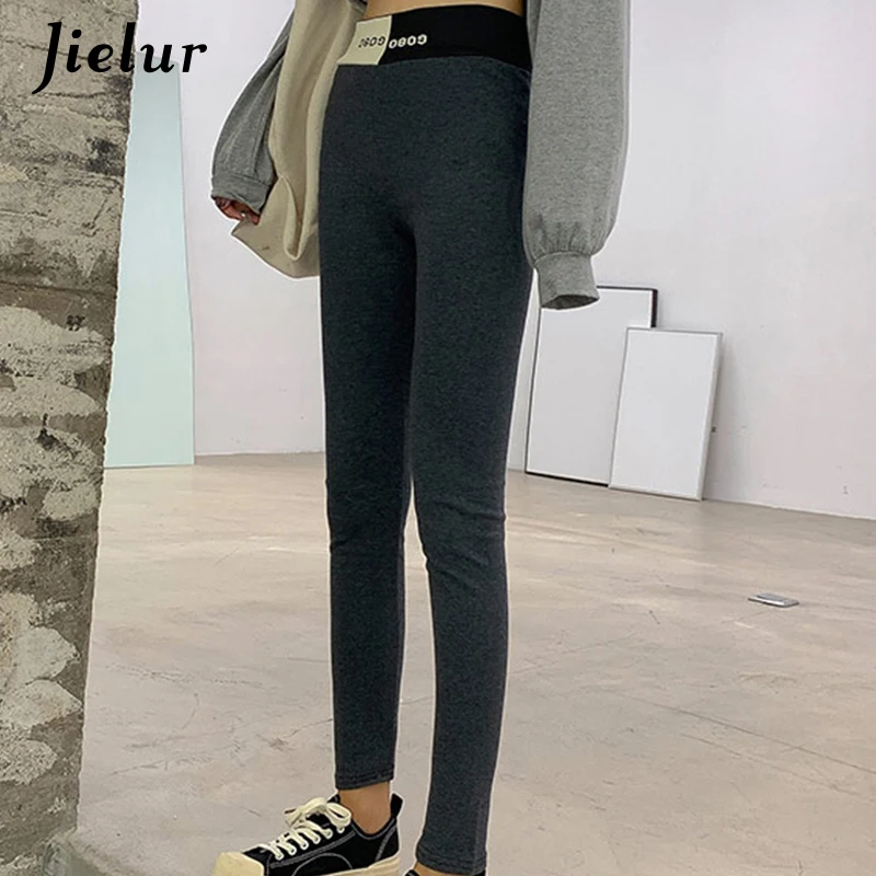 Jielur хлопковые спортивные Леггинсы женские эластичные брюки с высокой талией 2020