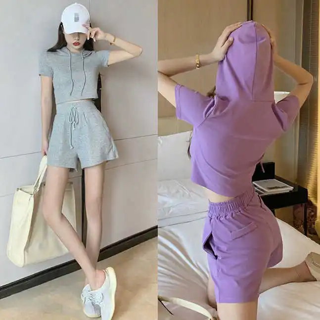 

Leisure Sports Suit Female 2021 Summer Fashion Wide-Leg