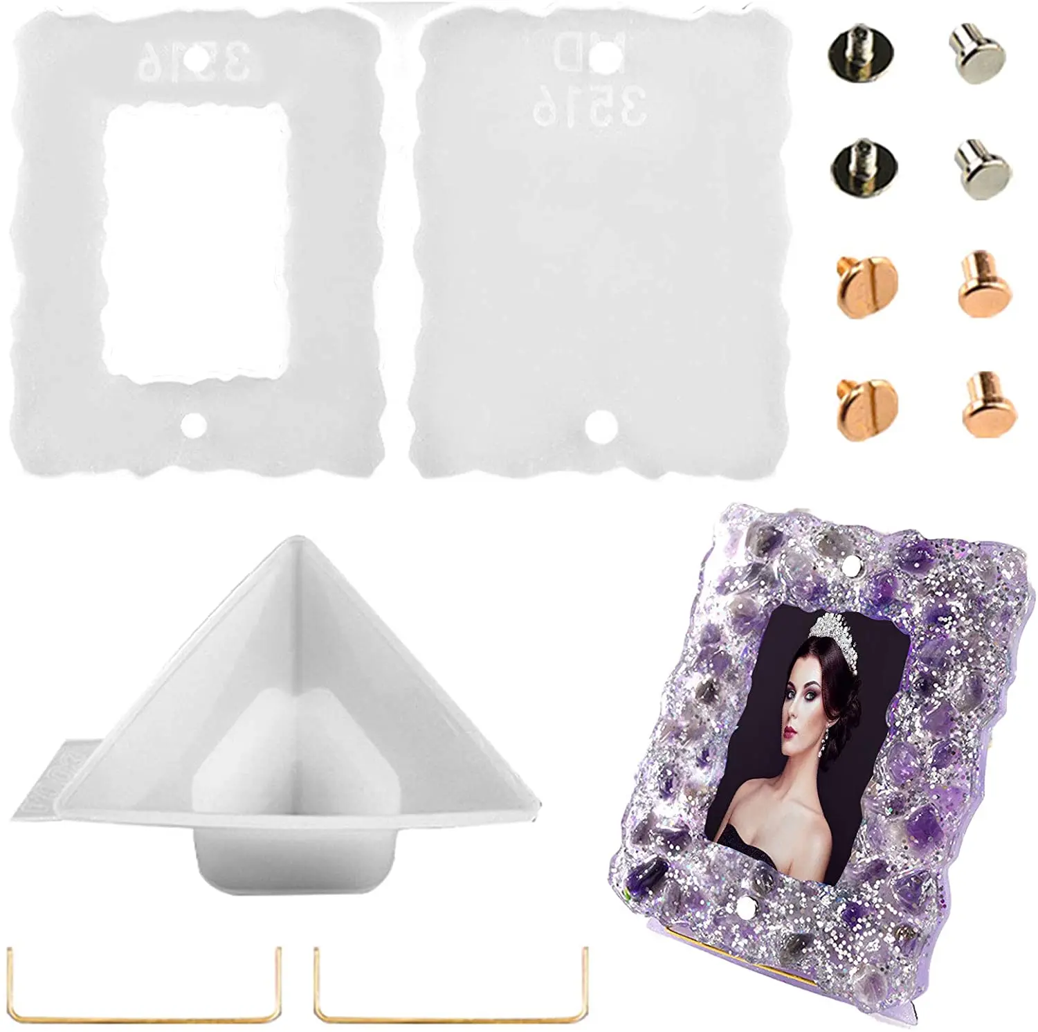 

Resin Photo Frame Mold Set is Used for Epoxy Resin Casting To Make Personalized Photo Frame DIY Children's Souvenir Photo Frame