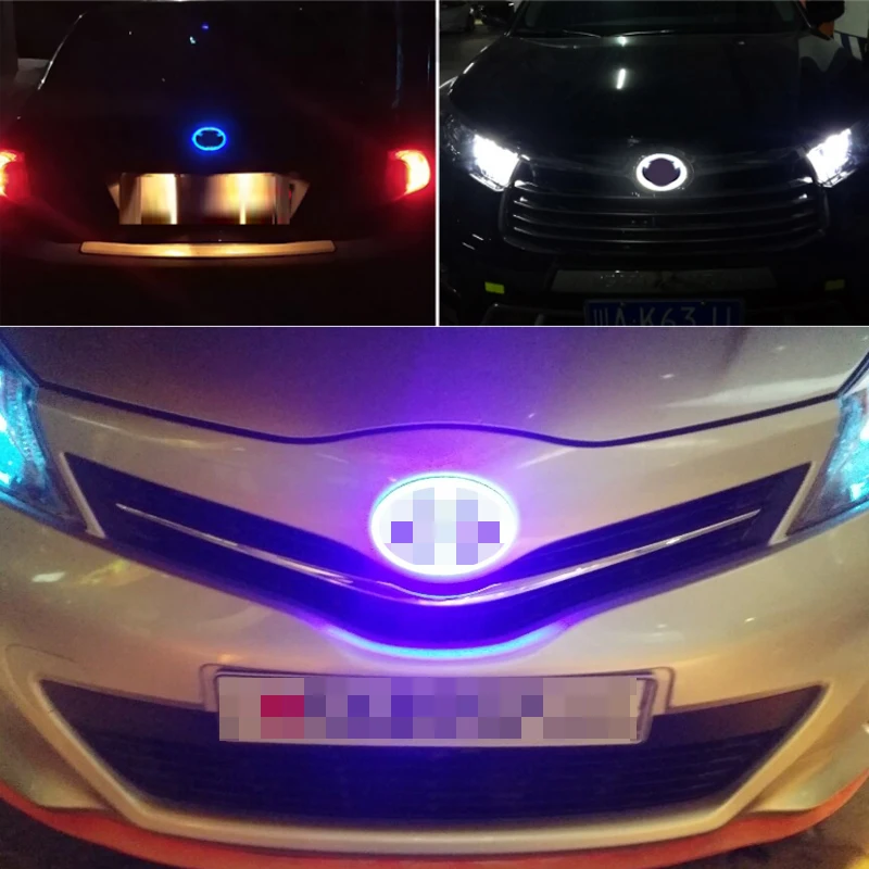 Светодиодная Эмблема для Тойота avensis t25 land cruiser 100 hilux wish prius 30 corolla e150 camry 40 tundra auris rav4 chr verso harrier alphard crown venza prius plus prius v