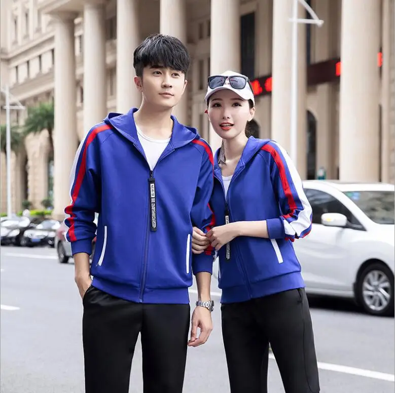 Enlarge High quality fitness CP Receiving awards Unisex Autumn winter couple sports casual  sportswear  running group school uniform