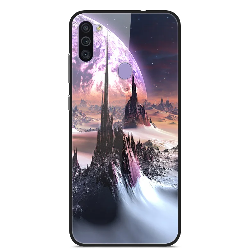 

Glass Case For Samsung Galaxy M11 Phone Case Phone Cover Back Bumper Star Sky Pattern