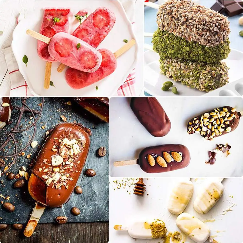 4 ячейки силиконовая форма для Фруктового мороженого на палочке формователь