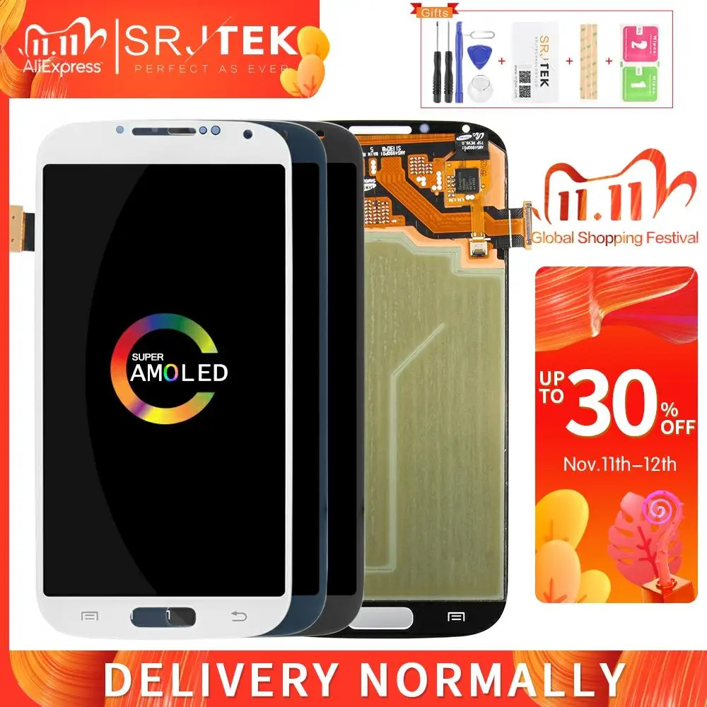 AMOLED/IPS For Samsung Galaxy S4 I9500 LCD Display Touch Digitizer Sensor Glass Assembly No Frame i9505 | Мобильные телефоны и