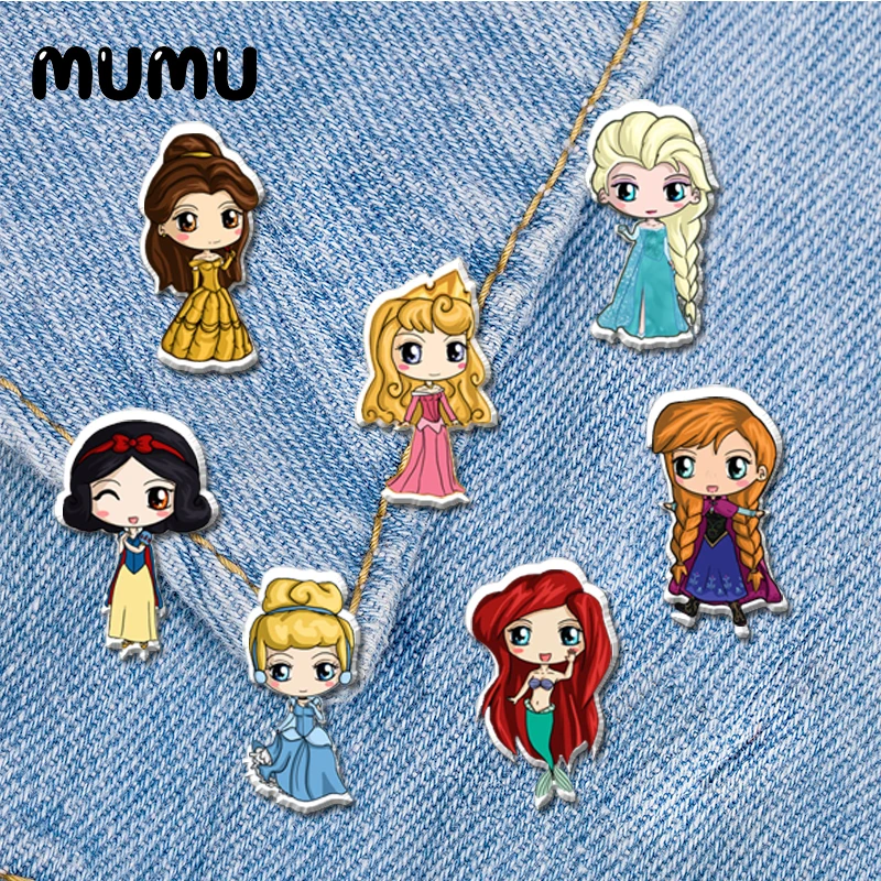 2021 Новая принцесса Эльза Анна заколка на лацкан Золушка Ариэль Акриловые Броши