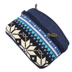 Этнический холщовый мини-кошелек, женские кошельки с двойной молнией, Детский кошелек для монет для девочек, кошельки для ключей