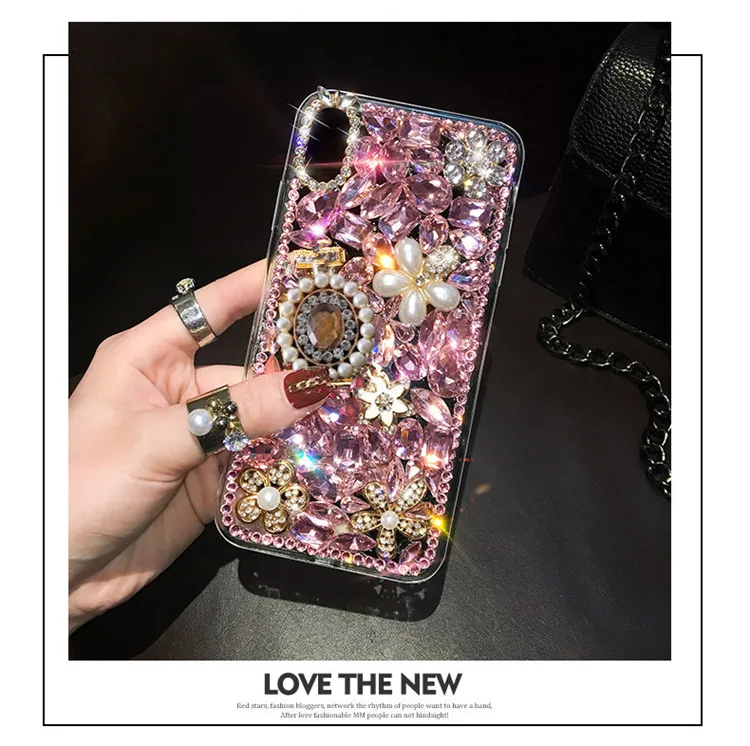 

3D Phone Case Bling Diamond for Huawei P40 P30 Pro P20 Honor 8 9 10 20 Lite 7X 8X V10 V20 Nova2 3 4 5 Phone Crystal Cover Flower