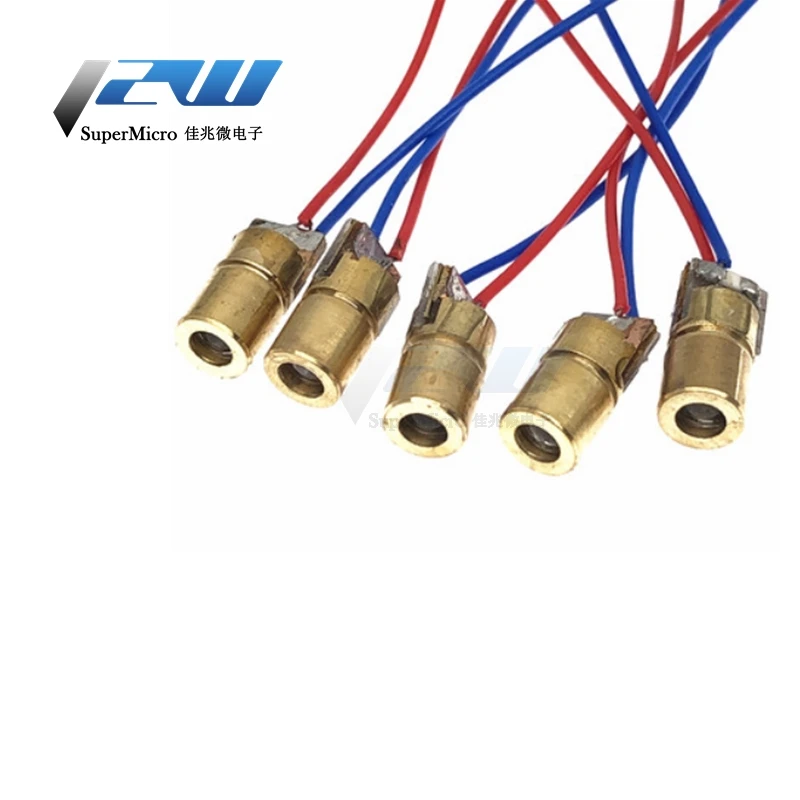 10 шт./лот Регулируемая Мини Диодная лазерная указка красная точка 3 В/5 В 5 мВт 650нм