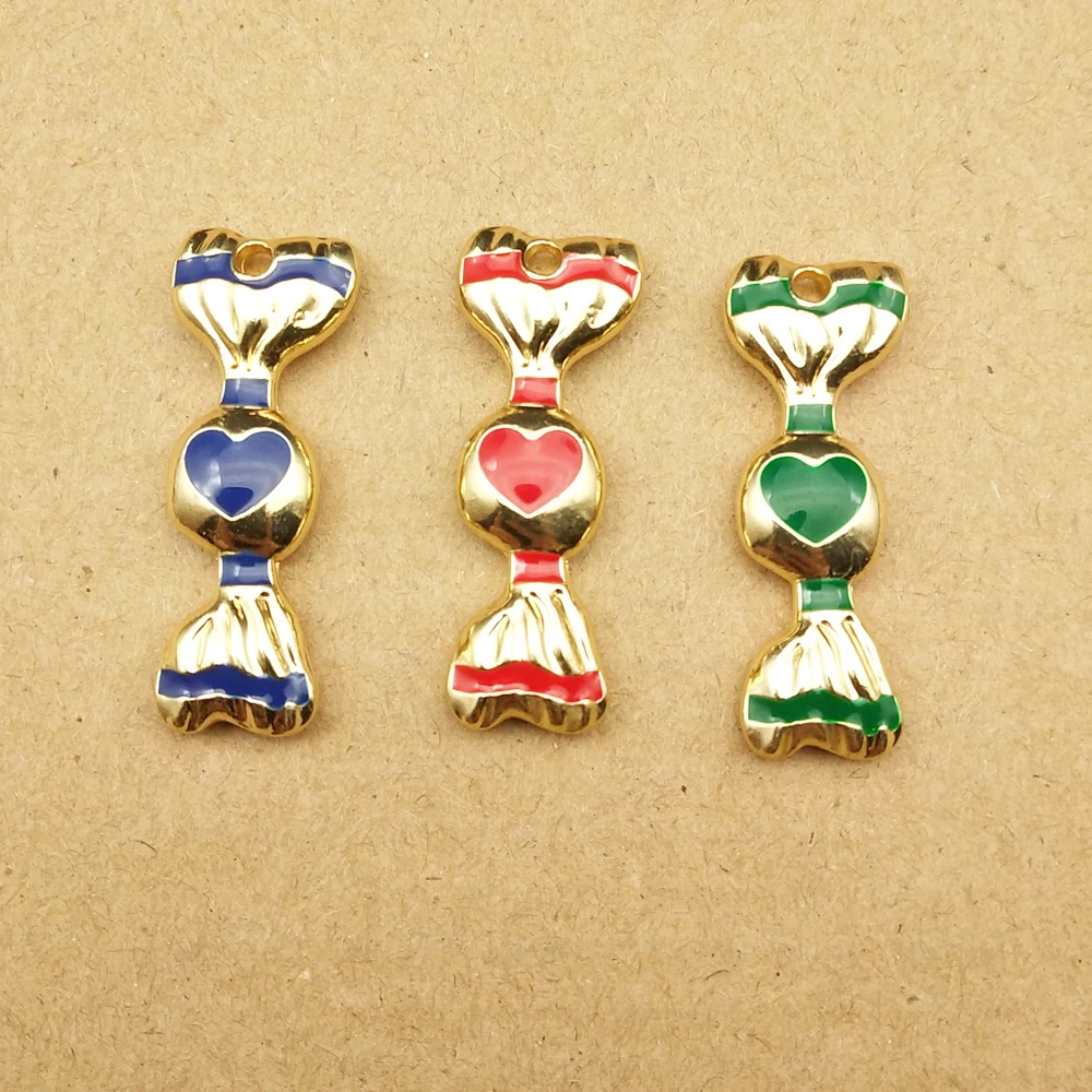 

10pcs 12x31mm enamel candy charm for jewelry making fashion earring pendant bracelet necklace charms
