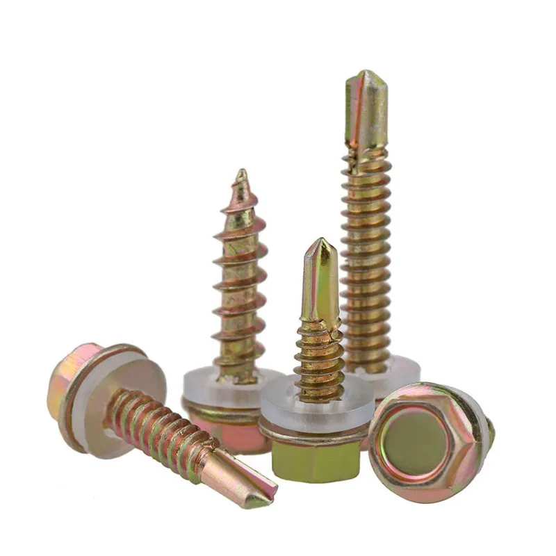 GuHua цветной стальной шестигранный сверлильный хвостовый Самонарезающий винт с