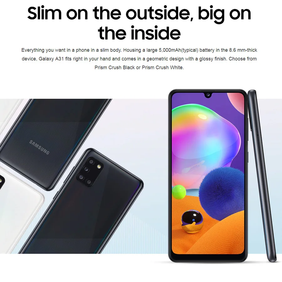 Смартфон Samsung Galaxy A31 A315G/DS 6 + 128 ГБ 4 дюйма 1080x2400 5000 мА · ч камеры NFC Android 10|Смартфоны| |