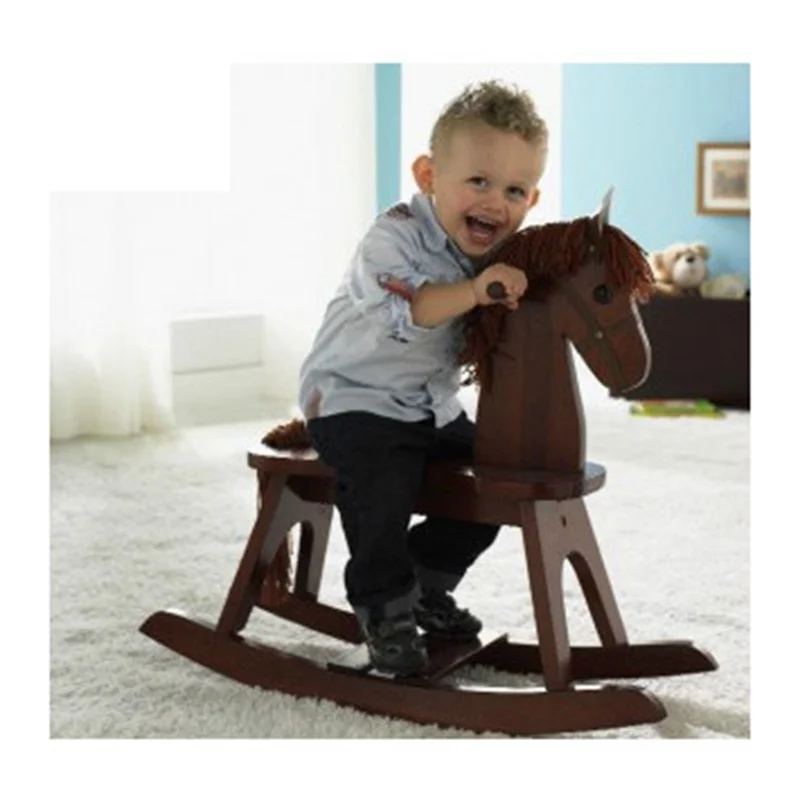 Экспорт в Америку экологически чистая утолщенная деревянная лошадка качалка