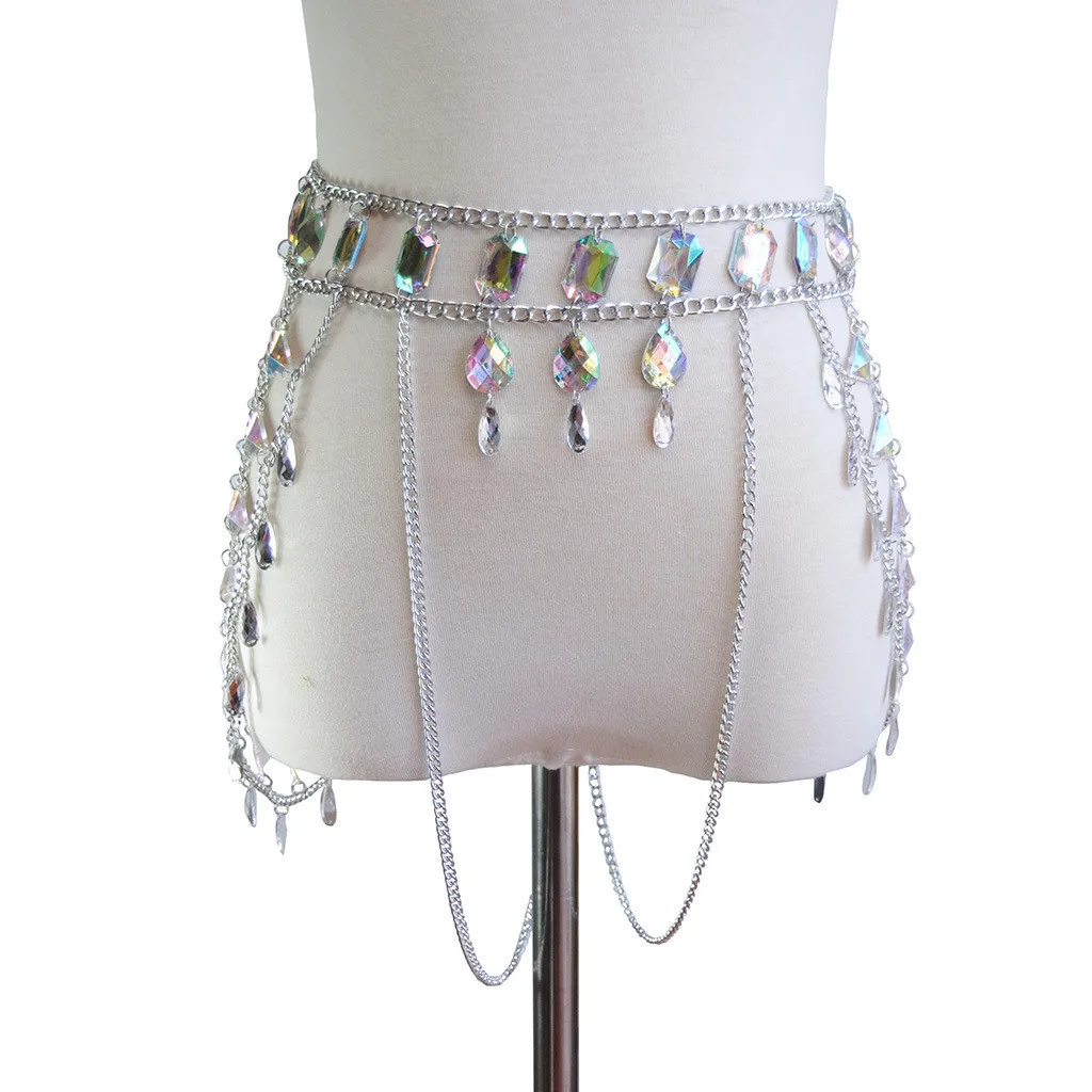 Очаровательные стразы кисточка цепь для тела сексуальный пляжный золотой