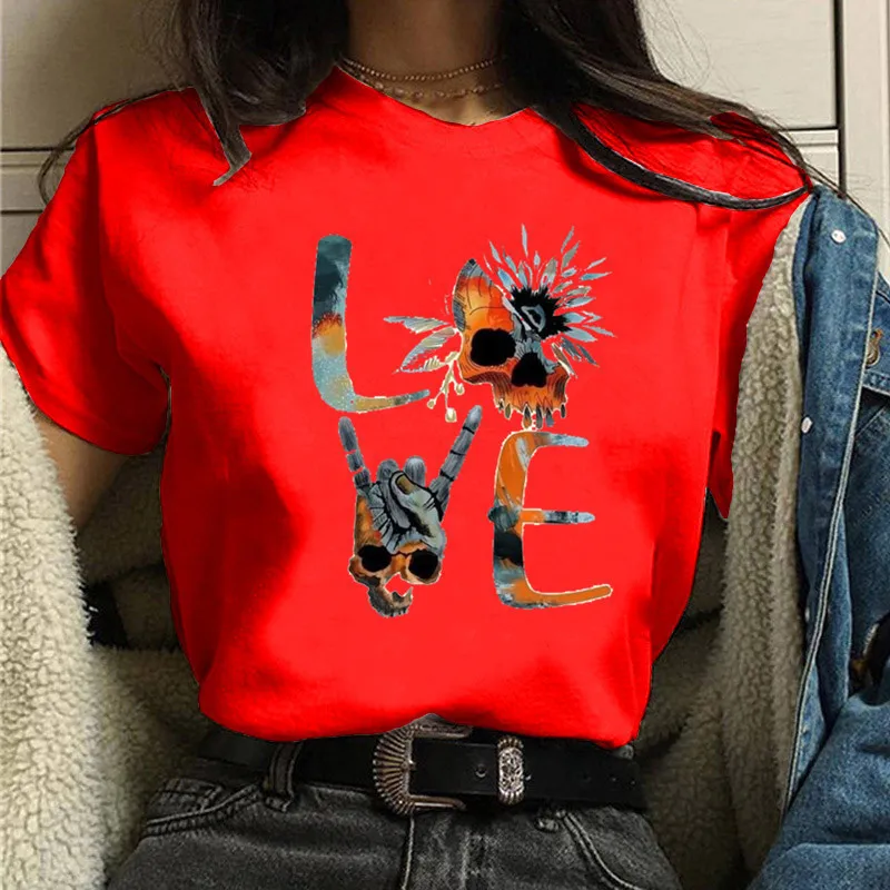 

Creativity LOVE Letter Print Women T Shirt Short Sleeve O Neck Loose Women Tshirt Ladies Tee Shirt Tops Clothes Camisetas Mujer