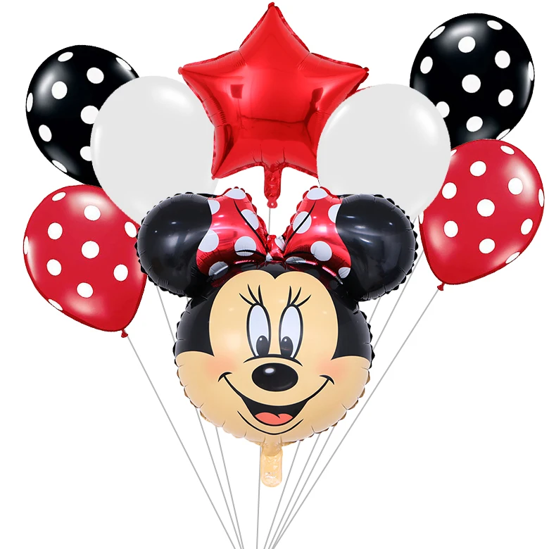 8pcs minnie 8 шт с Микки Маусом и Минни Маус комплект Мышь шарик из фольги в форме baby shower вечерние писчая бумага globos детские игрушки для happy birthady вечерние украшения - Цвет: 8pcs minnie
