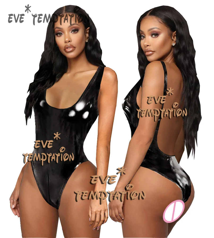 Сексуальное эластичное белье из искусственной кожи и ПВХ нижнее ночные рубашки