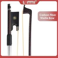 lommi master red braided carbon fiber bow with ebony paris eye frog fit for 44 violin fiddle frog horse hair electric violin