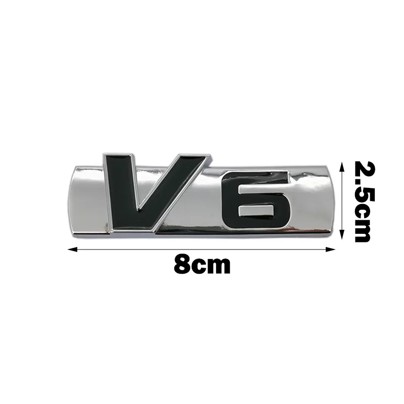 New Metal Zinc Alloy V6 Logo 3D Car Sticker Badge V-6 Engine Sign Rear Trunk Toyota Highlander Ford Mondeo Chevrolet Styling | Автомобили