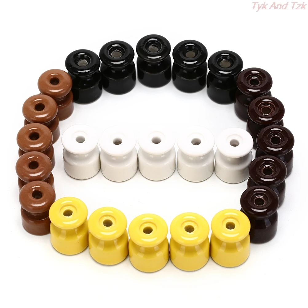 5pcs/lot Porcelain Insulator for Wall Wiring Ceramic Insulators High Frequency Electric New 5 Colors | Обустройство дома