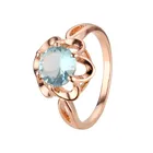 Корейский стиль 2021, женское кольцо из розового золота 585 пробы, модные женские кольца с синим камнем, новые модные золотые кольца, дизайн для женщин