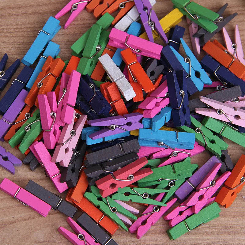 ZOTOONE 50 шт. мини красочные деревянные зажимы для вечерние офисные принадлежности