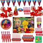 С героями Улица Сезам вечерние поставки дети одноразовыми салфетками полотенца тарелки чашки свадебные украшения детских празднований дня рождения вечерние поставки