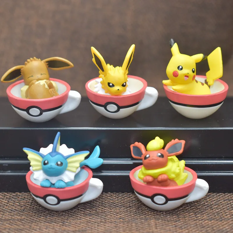 5 шт./компл. фигурка покемона Eevee Pokeball мяч покебалл экшн кукла игрушки