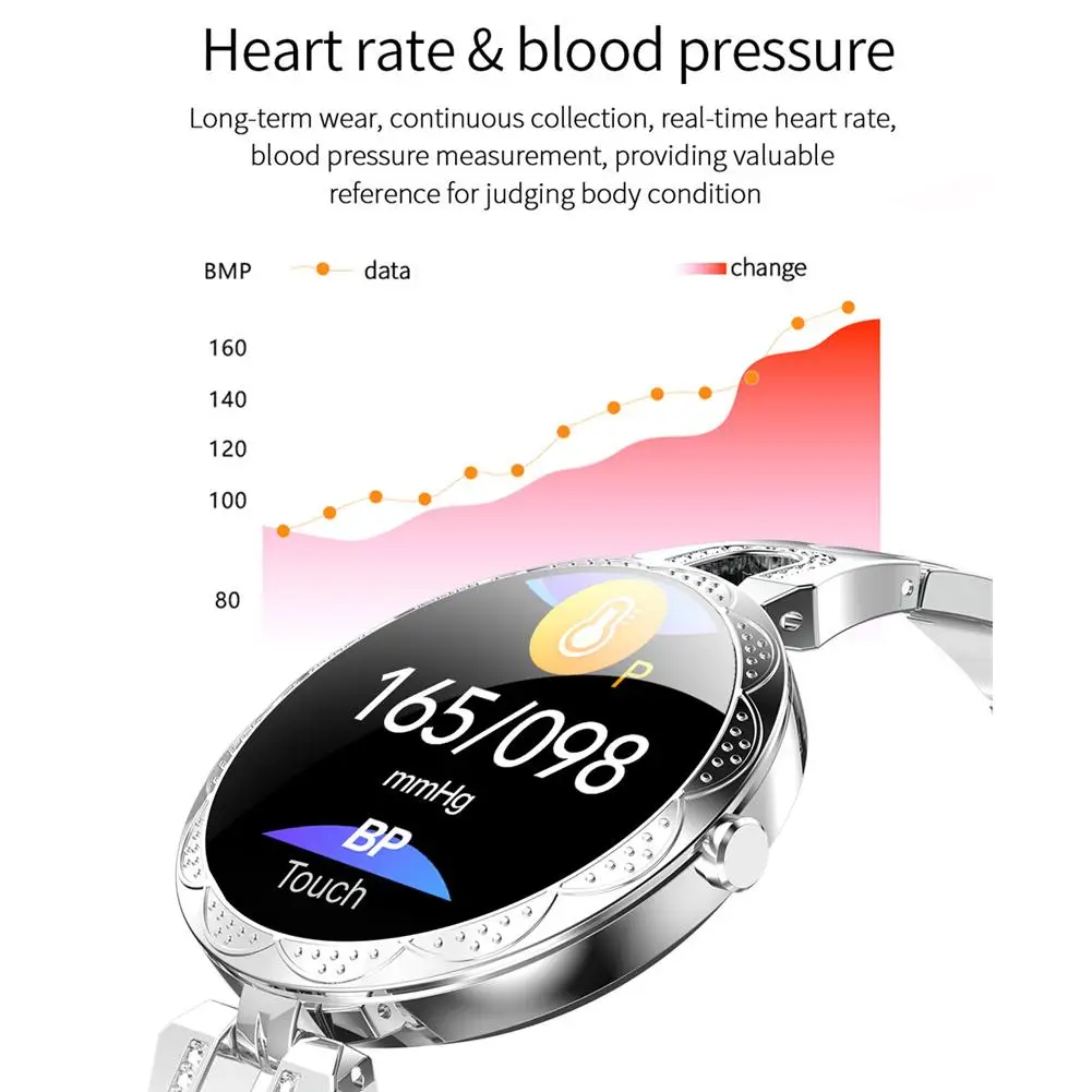 Женский фитнес-браслет с пульсометром умные часы Bluetooth для Android iPhone Samsung LG |