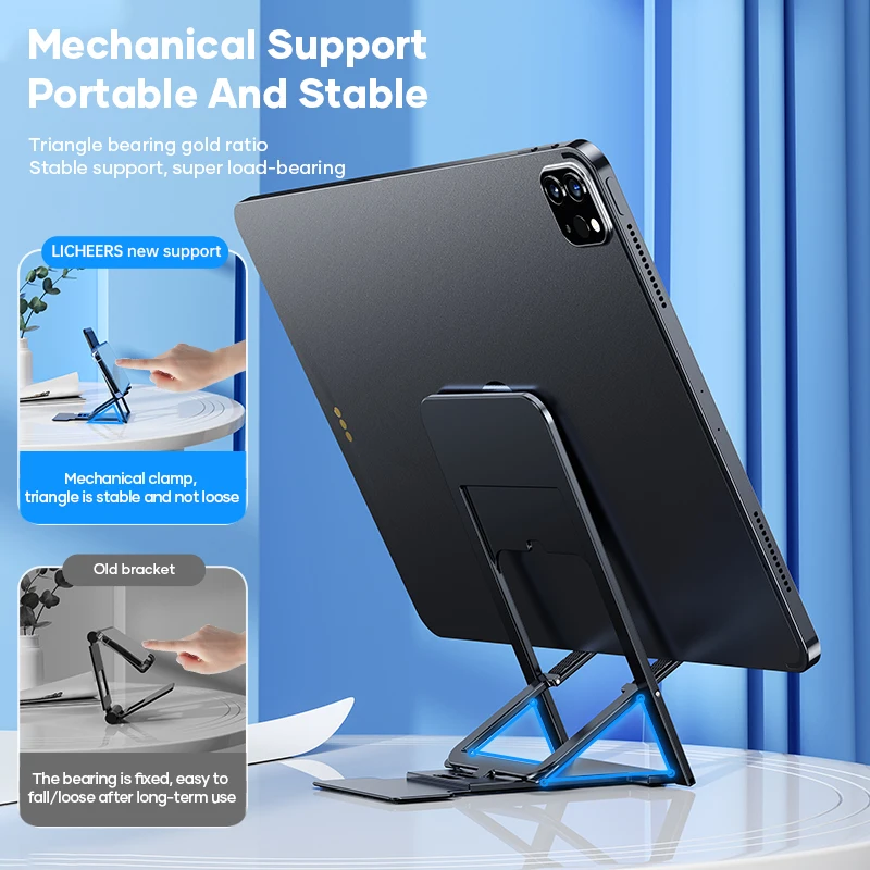 licheers mini tablet stand desktop adjustable folding holder for iphone ipad xiaomi samsung mobile phone universal bracket free global shipping
