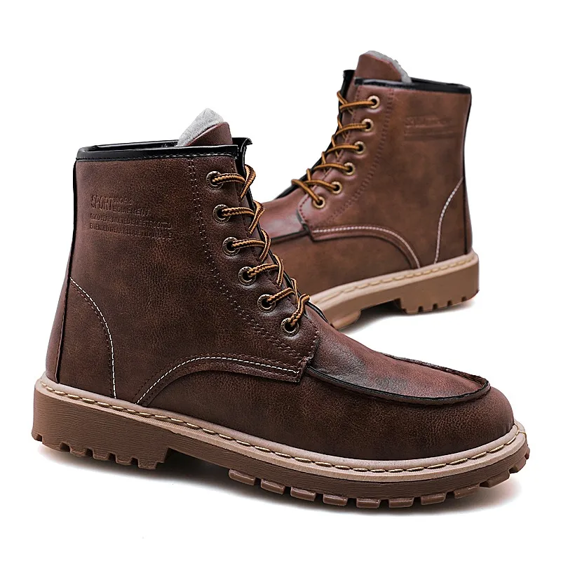 Бархатные зимние ботинки на меху для мужчин кроссовки Мужская обувь взрослых