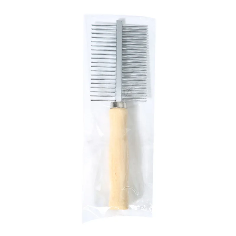 

Pet Products Wooden Handle Double Row Comb 17x5.3cm