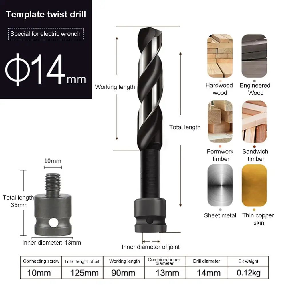 6 шт. сверло подходит для обработки листового железа/Медь розетка адаптер набор