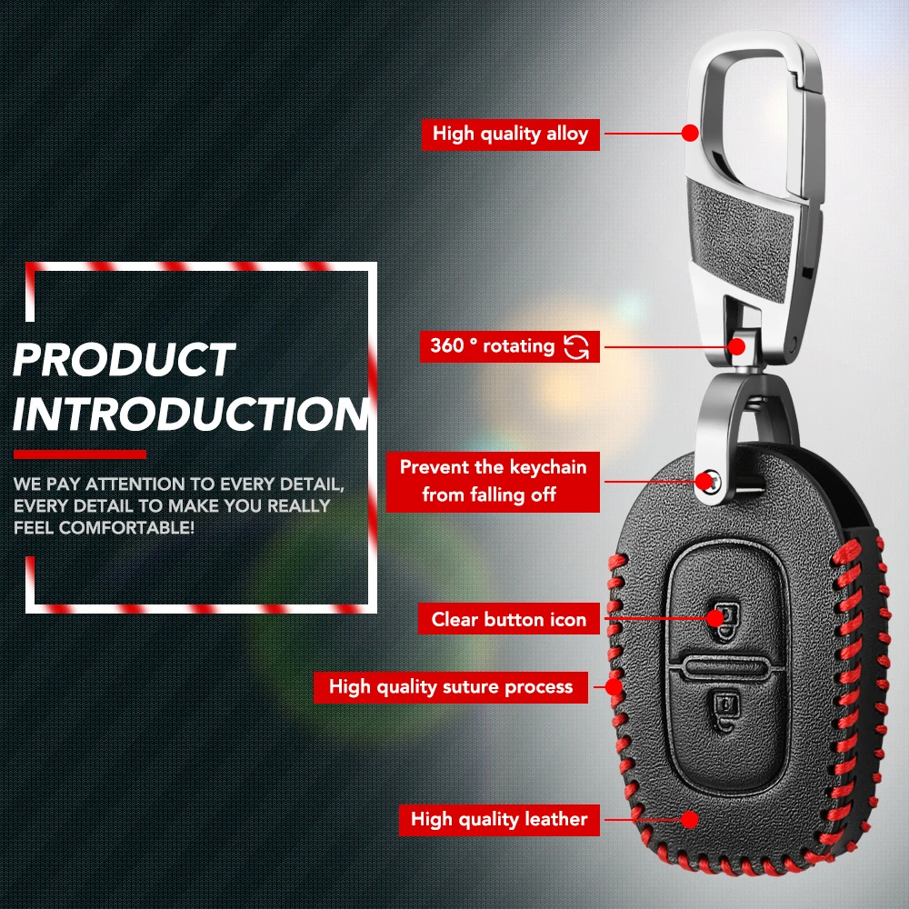 Чехол для пульта дистанционного управления из натуральной кожи 2 кнопки Renault Duster