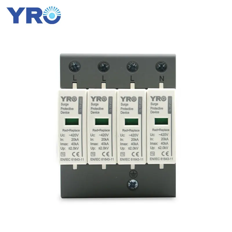 

YRO SPD - A2/4P20 ka ~ 40 ka surge protector to protect the domestic low voltage surge arrester