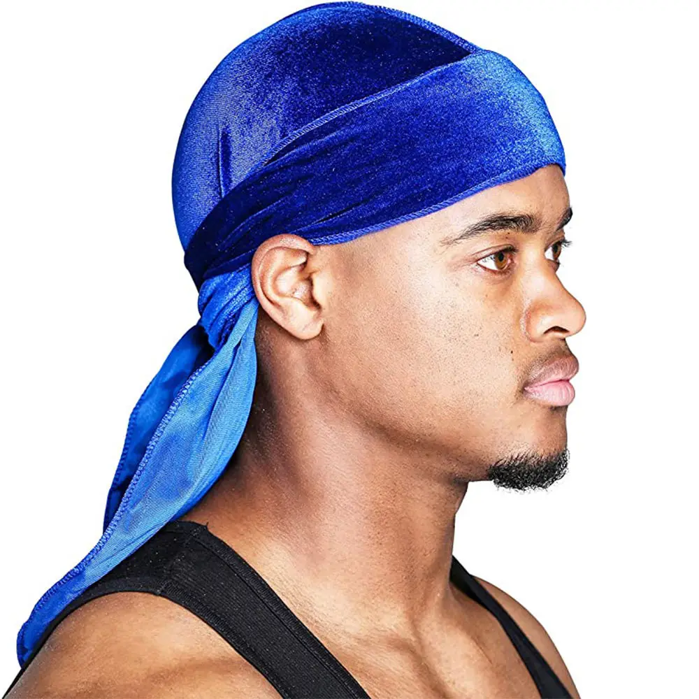 Durag velvet long tailed Pirate Hat hip hop headband Headband New bath towel hat lovers coraline towels | Дом и сад