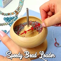 diy jewelry making tools wooden bead holder seed tool supplies crafting bracelet bead device curved needles for spin and string