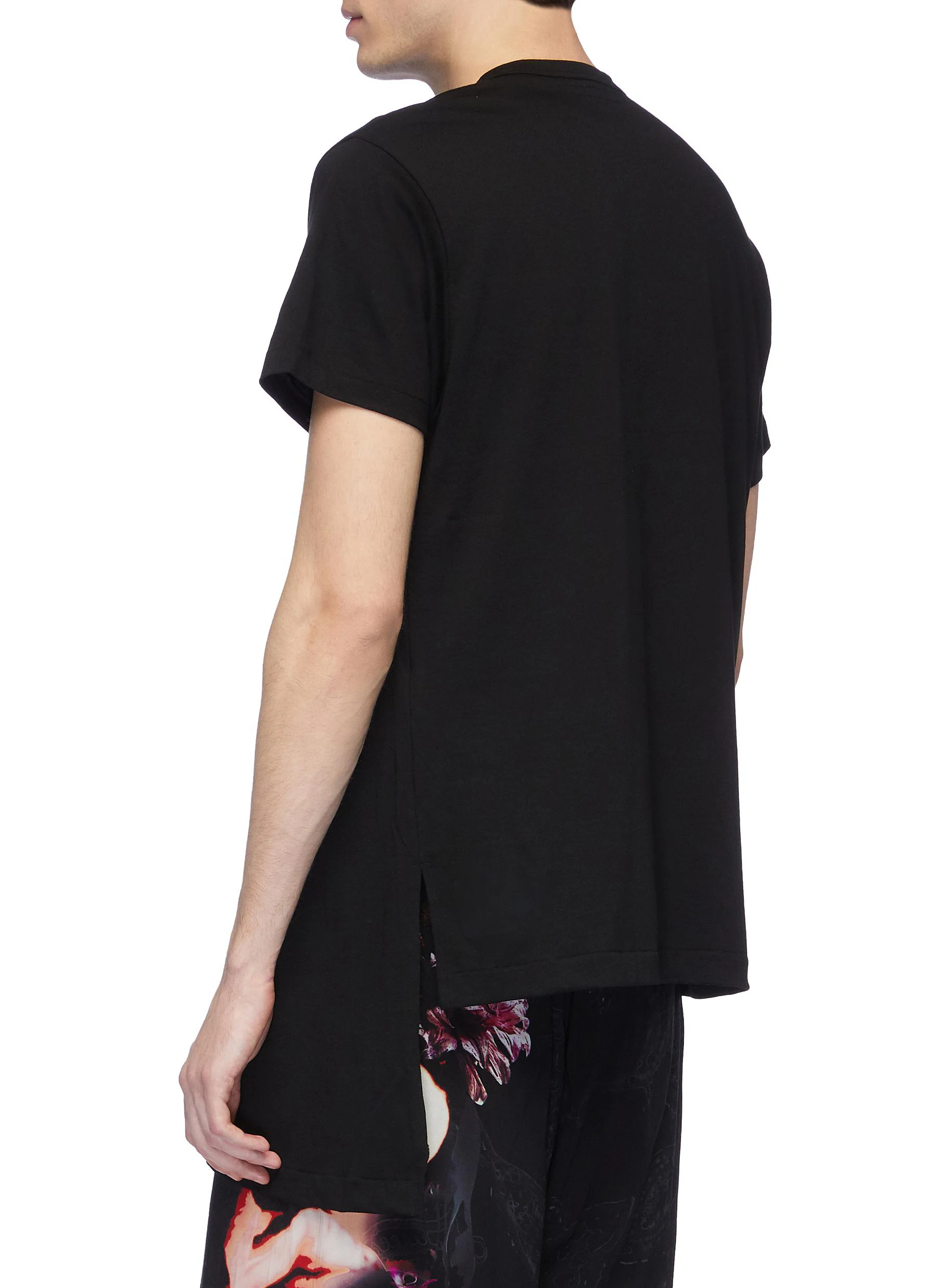 Мужская одежда Парикмахерская уличная деконструкция Асимметричная футболка