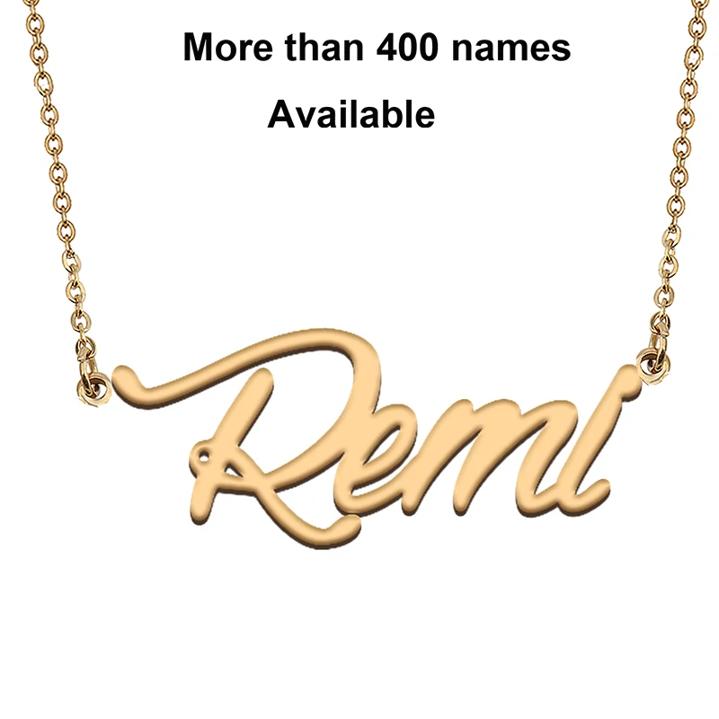 

Remi Sam Name Necklaces for Girl Women Family Best Friends Birthday Christmas Wedding Gift Jewelry Present Anniversary