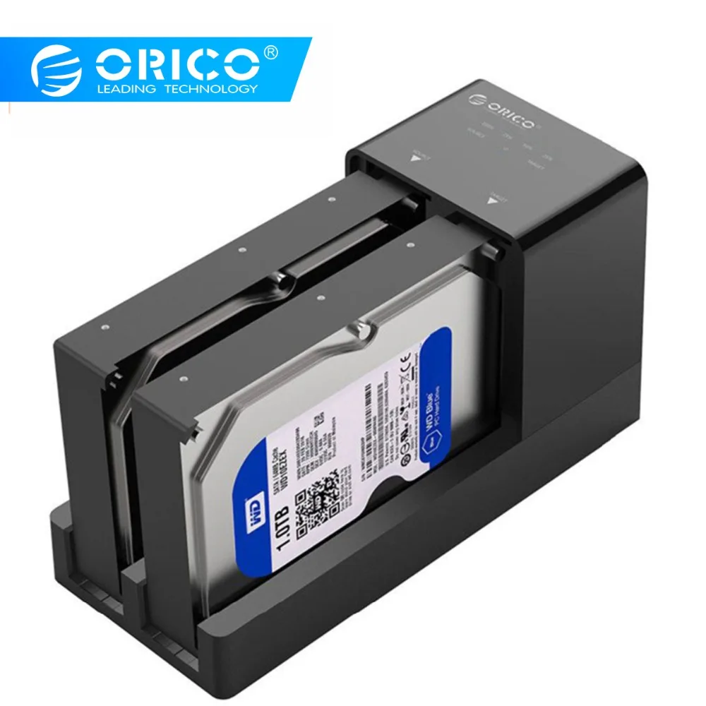 ORICO 2,5 3,5 ''USB 3,0 на SATA адаптер HDD корпус с клон двойной док-станции корпус для жесткого диска коробка поддержка 10 ТБ