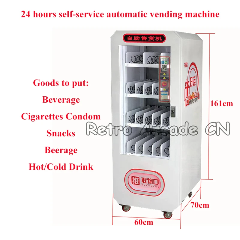 

24 Hours Open Self-Service Vending Machine Operated Beerage Snacks Coffee Condom Dispenser Commercial Quick Payback