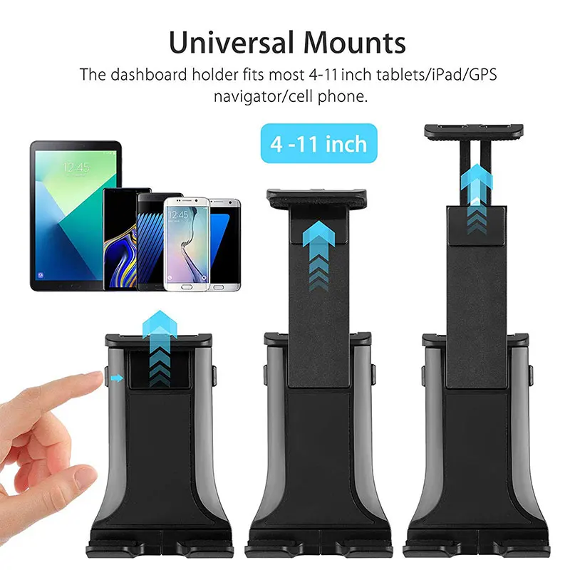 Фото Подставка для планшета iPad Air Mini 1 2 3 4-11 дюймов, автомобильный держатель с сильным всасыванием для планшета, подставка для iPad iPhone X 8 7, планшетного ПК №5