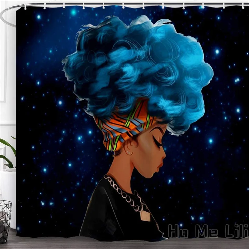 

Black Girl By Ho Me Lili Shower Curtain Afro African American Woman Lady Hip Pop Bathroom Decor With Hooks Waterproof Polyester