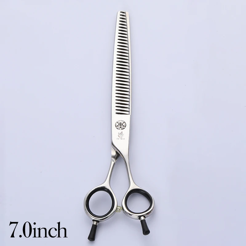 7.0 inch black Fenice Япония 440C Нержавеющая сталь 6,75/7 дюймов ножницы для стрижки собак филировочные ножницы для собак истончение скорость 70 - Цвет: 7.0 inch black