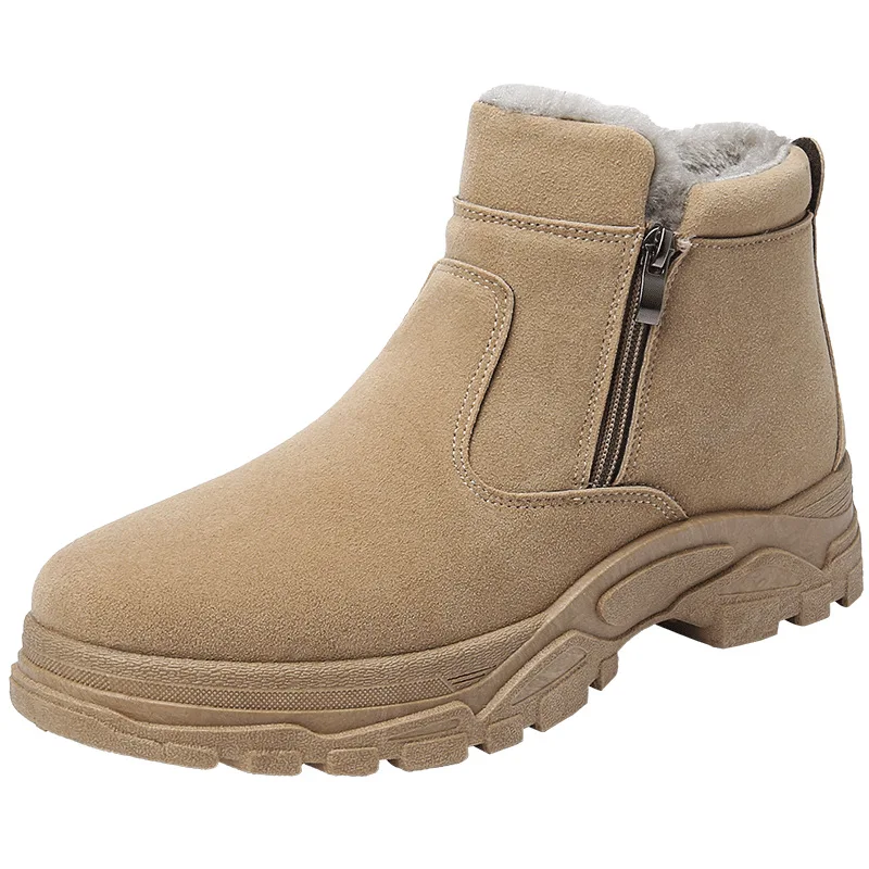 Мужские зимние ботинки классические замшевые ботильоны из коровьей замши