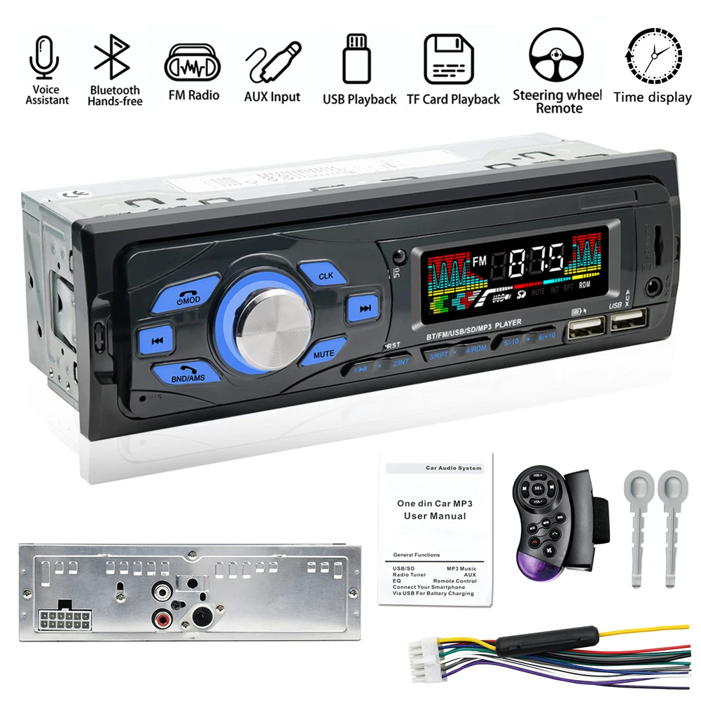 

SWM-616 Car Stereo Player Audio Hands Free Call Built-in Microphone MP3 Player USB AUX Input FM Radio Receiver+Remote