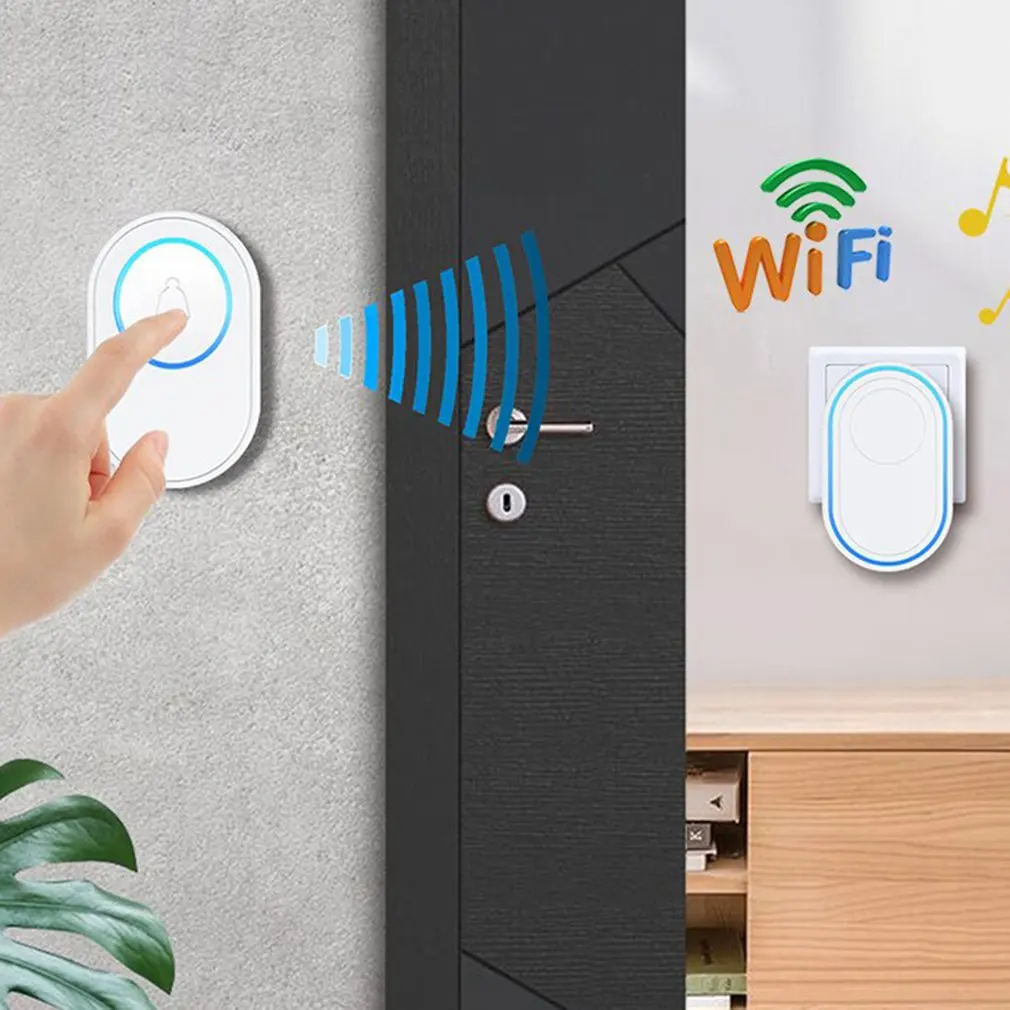 

Wireless Doorbell APP Wifi Doorbell Intelligent Welcome Home Alarm System White 300m Remote Smart Door Bell